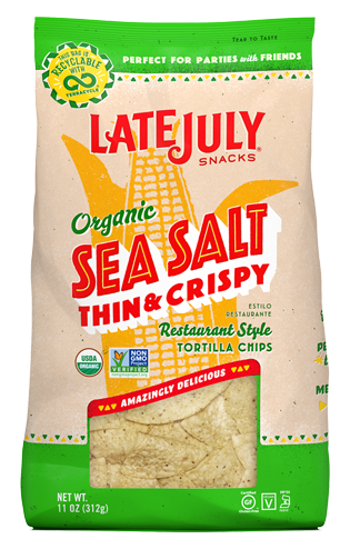 Late July Organic Sea Salt Restaurant Style Tortilla Chips  11 Oz  (Pack of 9)