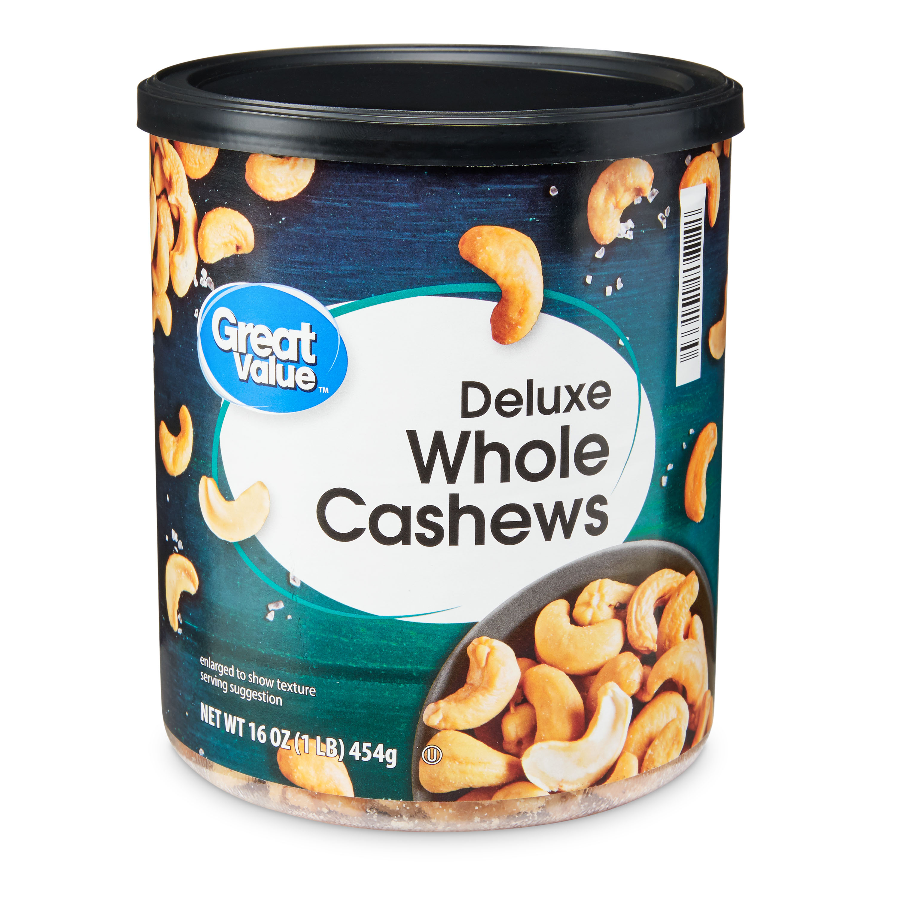 Great Value Deluxe Whole Cashews, Salted, 16 Oz Image