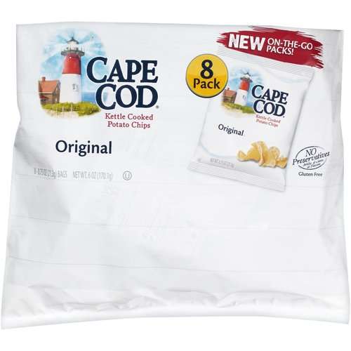 Cape Cod Original Flavored On The Go Kettle Cooked Potato Chips - 0.25oz/8pk