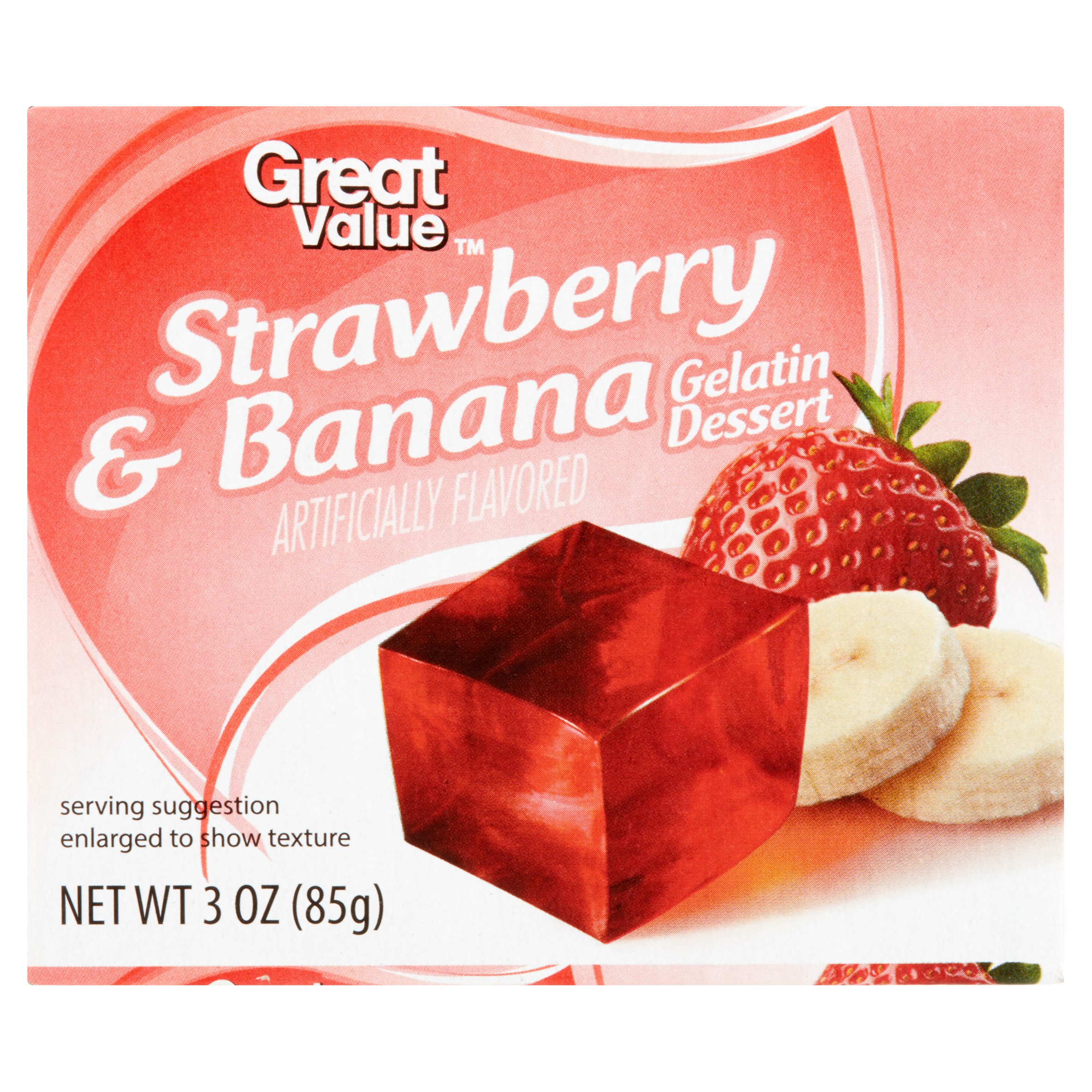 (3 Pack) Great Value Gelatin Dessert, Strawberry Banana, 3 Oz Image