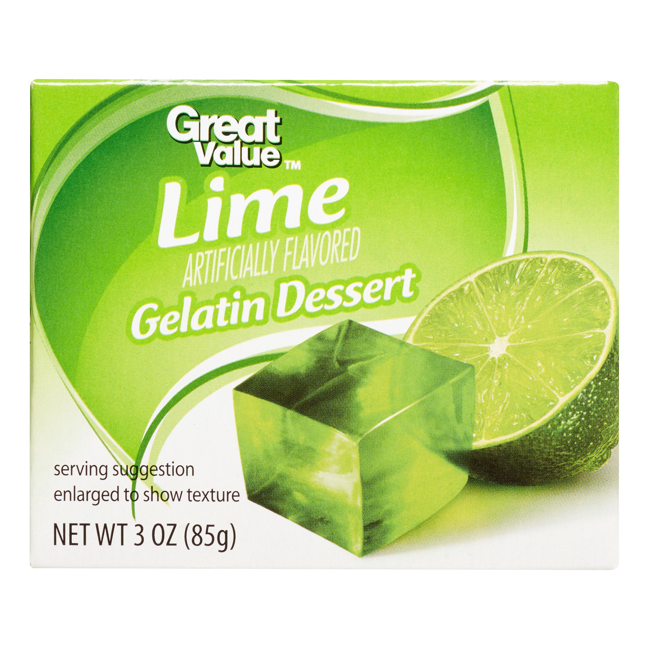 (3 Pack) Great Value Gelatin Dessert, Lime, 3 Oz Image