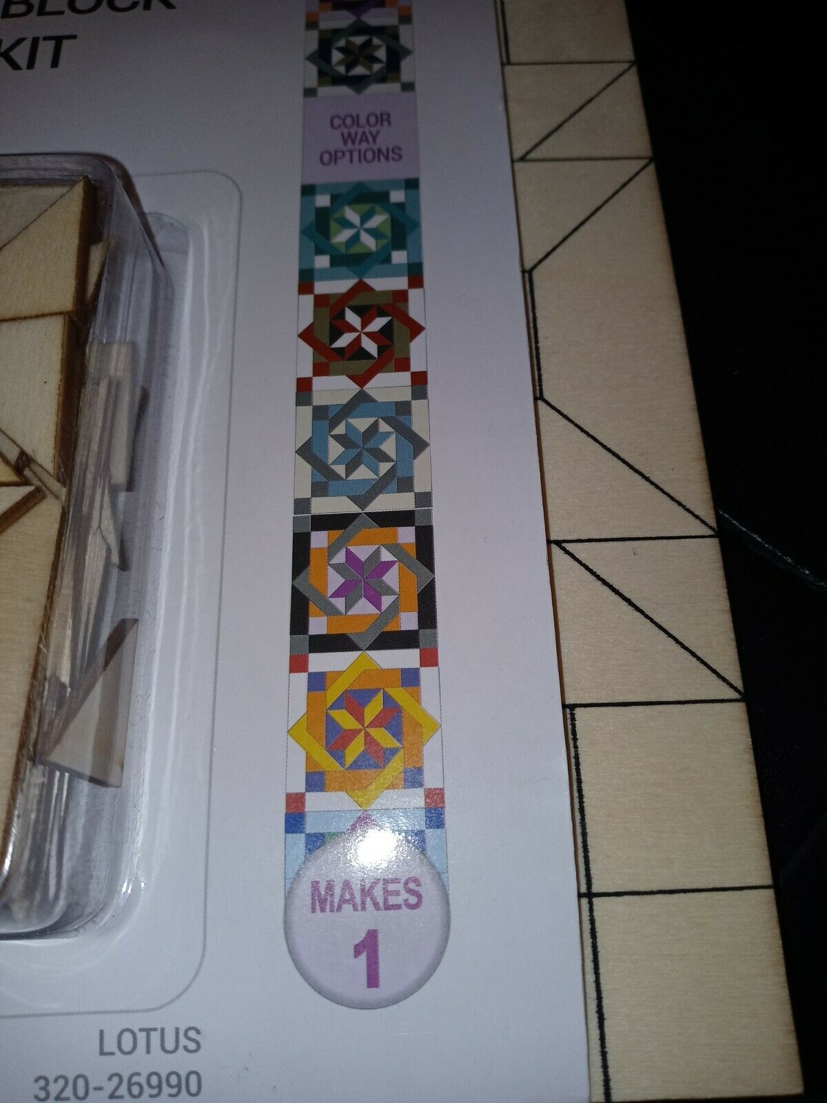 Wooden Arts and Crafts Quilt Block Kit Fun for Any Kids Lotus 3 2-2 6990-SHIP24H thumbnail