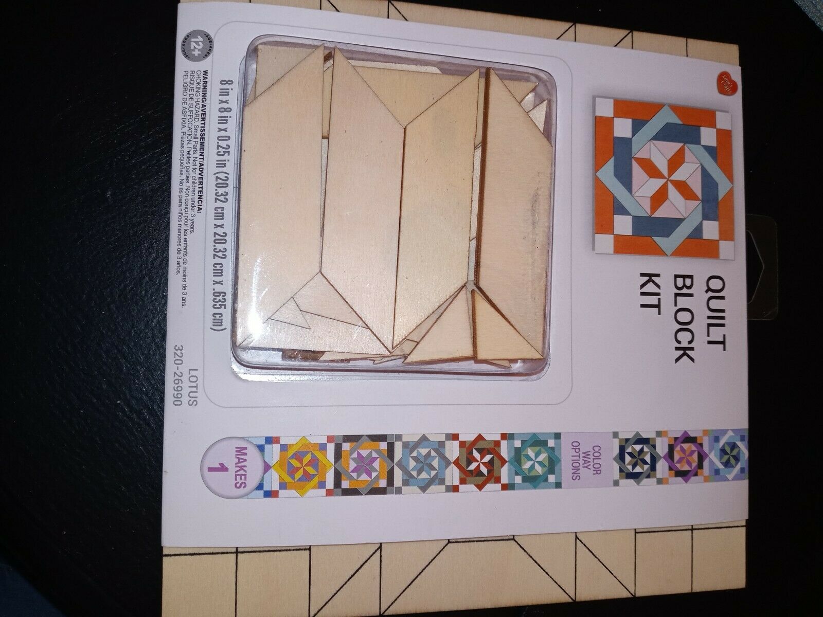 Wooden Arts and Crafts Quilt Block Kit Fun for Any Kids Lotus 3 2-2 6990-SHIP24H thumbnail
