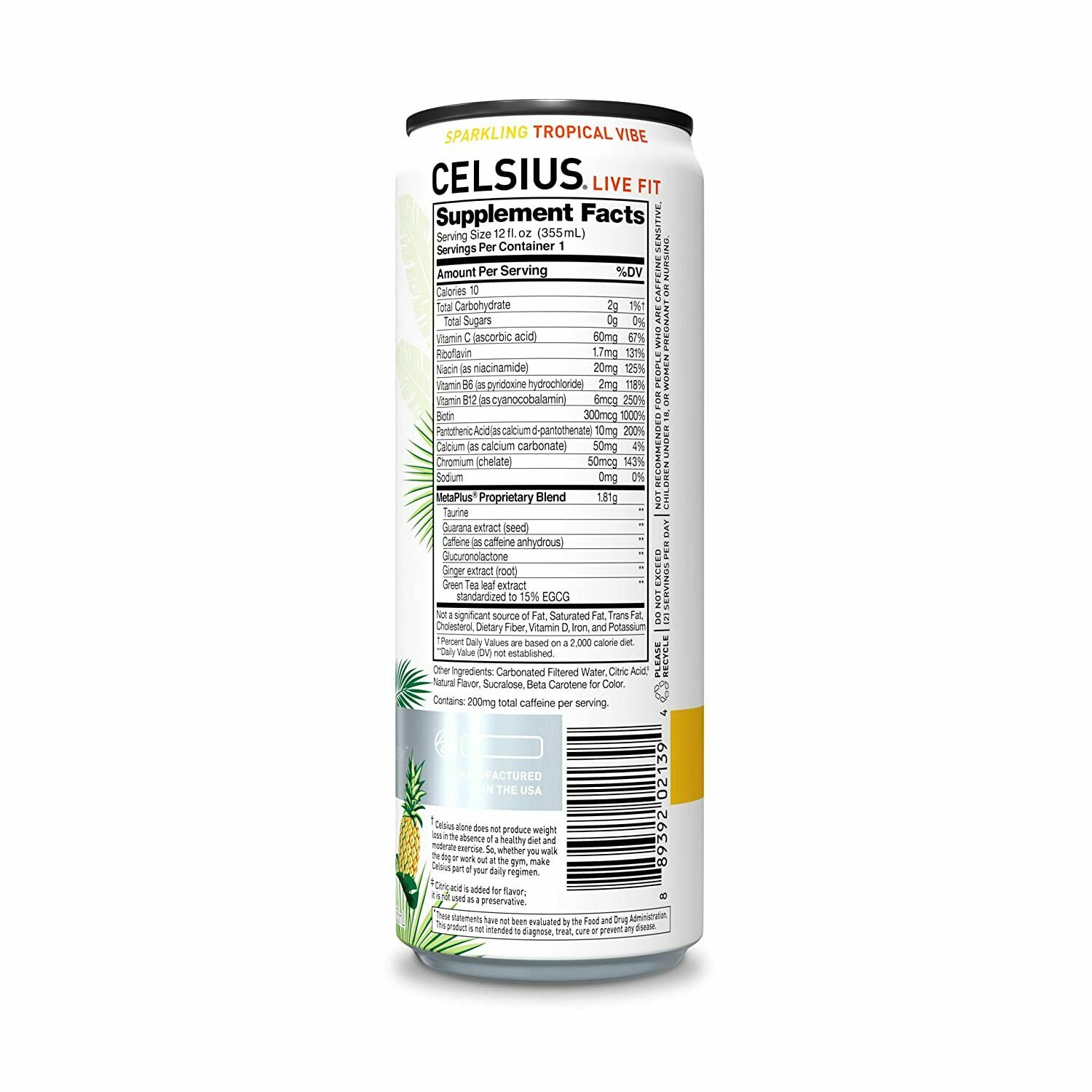 Celsius Live Fit Energy Drink, Tropical Vibe, 12 Oz | CVS thumbnail