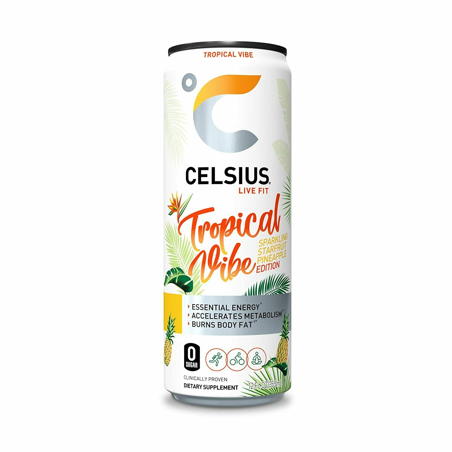 Celsius Live Fit Energy Drink, Tropical Vibe, 12 Oz | CVS thumbnail