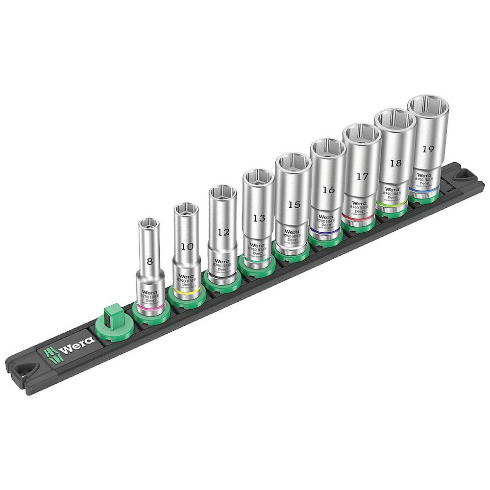Wera 005440 Metric 3/8  Drive Deep Socket Set with Magnetic Holder  9 Pieces