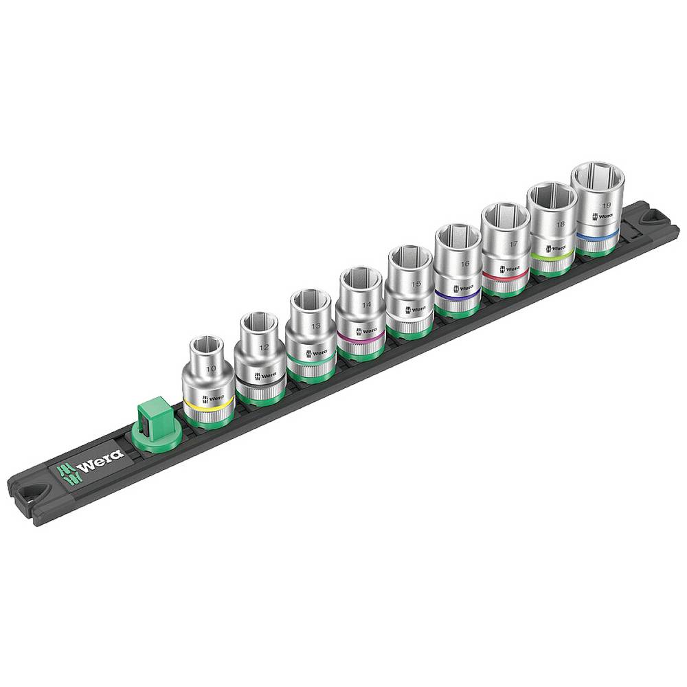 Wera 005460 Metric 1/2  Drive Zyklop Socket Set with Magnetic Holder  9 Pieces