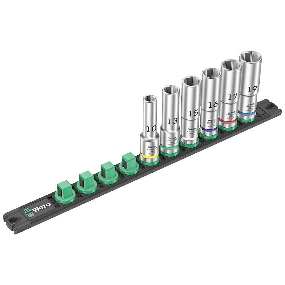 Wera 005470 Metric 1/2  Drive Deep Socket Set with Magnetic Holder  6 Pieces