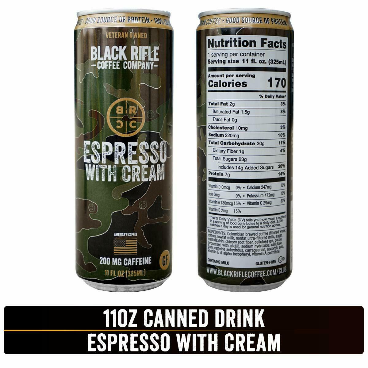Black Rifle Coffee Company Espresso with Cream Drink Coffee thumbnail