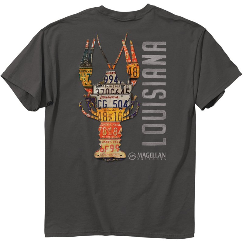Magellan Outdoors Men's Louisiana Crawfish Plate Graphic T-Shirt Charcoal, X-Large - Men's Outdoor Graphic Tees at Academy Sports