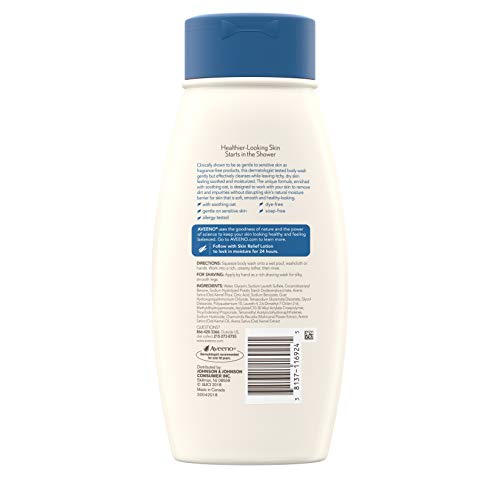Aveeno Skin Relief Body Wash with Chamomile Scent & Soothing Oat, Gentle Soap-Free Body Cleanser for Dry, Itchy & Sensitive Skin, Dye-Free & Allergy-T thumbnail