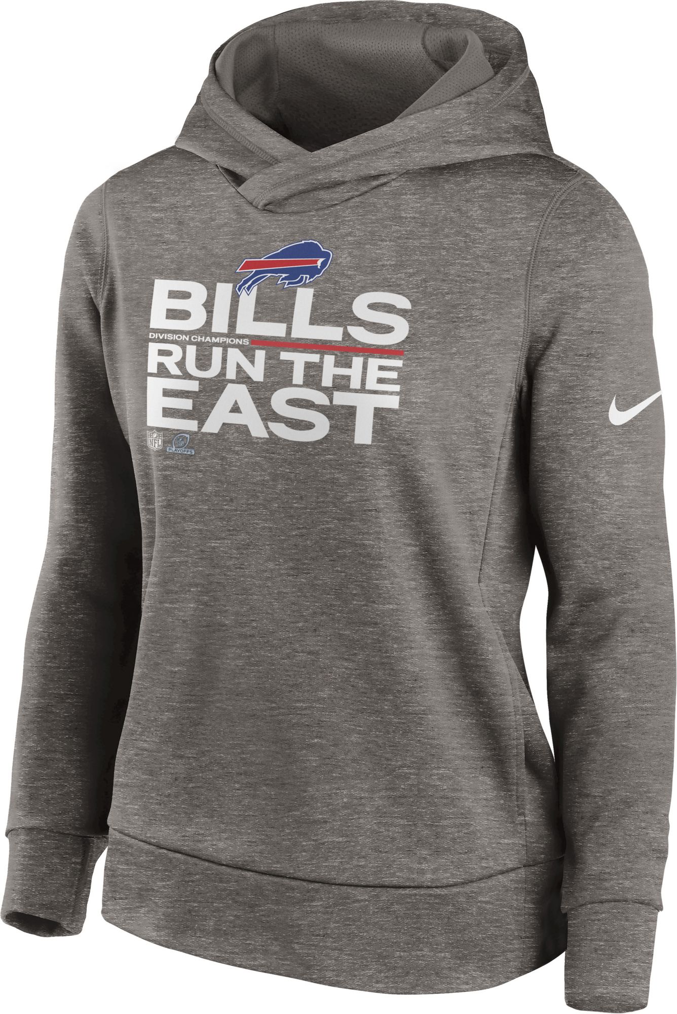 Nike Women's Buffalo Bills 2021 Run the AFC East Division Champions Pullover Hoodie, Medium, Blue