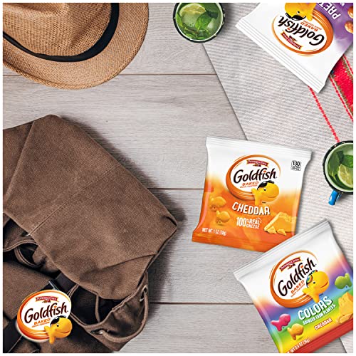Pepperidge Farm Goldfish Crackers Big Smiles with Cheddar, Colors, and Pretzel Crackers, Snack Packs, 30 Count Variety Pack Box thumbnail