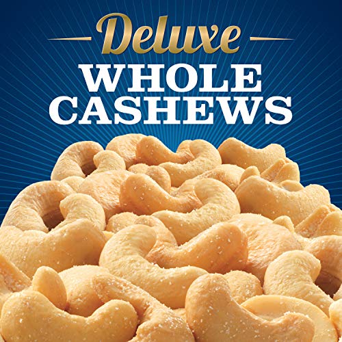 PLANTERS Deluxe Whole Cashews, 18.25 Oz. Resealable Jar - Wholesome Snack Roasted in Peanut Oil with Sea Salt - Nutrient-Dense Snack & Good Source of thumbnail