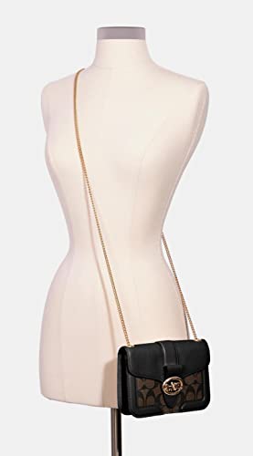 Coach 7287 Georgie Crossbody in Signature Canvas in Brown Black thumbnail