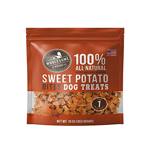 Wholesome Pride Pet Treats Sweet Potato Bites 100% All-Natural Single Ingredient Dog Treats, 16-oz