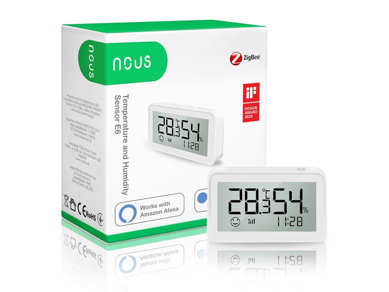 Smart Teplomr S Menm Vlhkosti NOUS E6 ZigBee Tuya