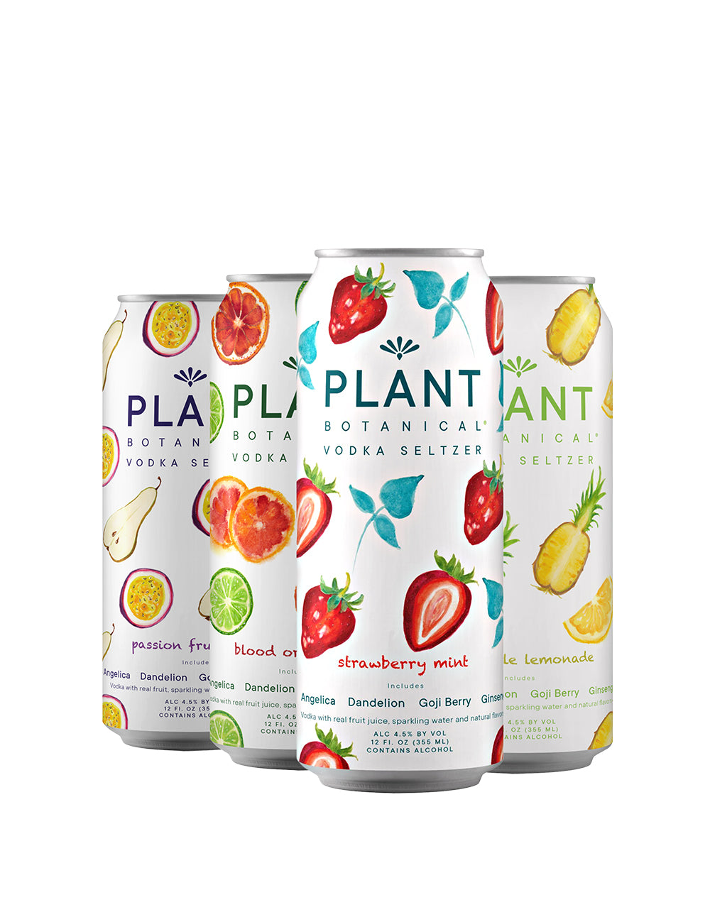 Plant Botanical Hard Seltzer Variety Pack Fruit Cocktail Ready-to-drink - 8x 355ml Cans