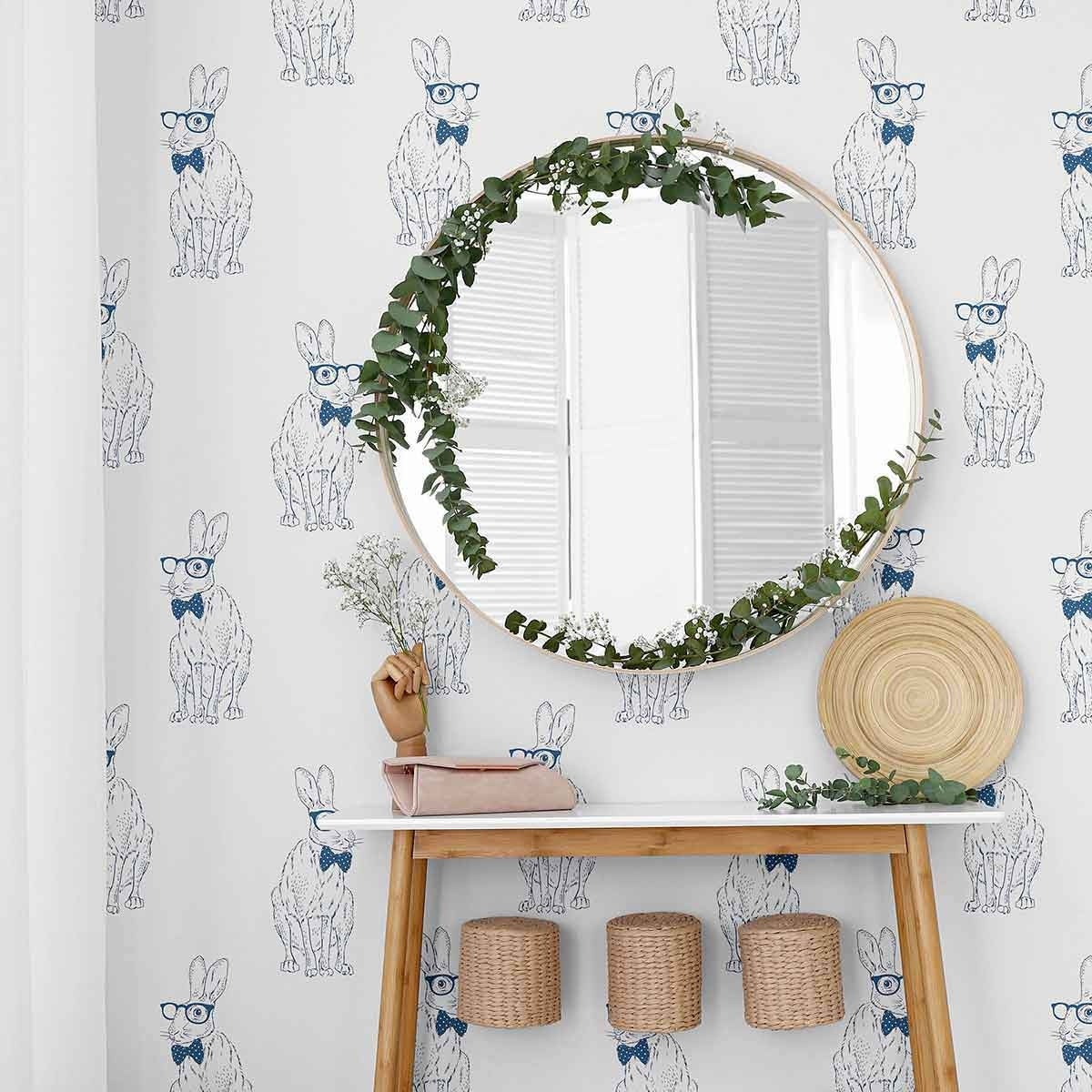 Blue Bunny Peel and Stick Removable Wallpaper 4962