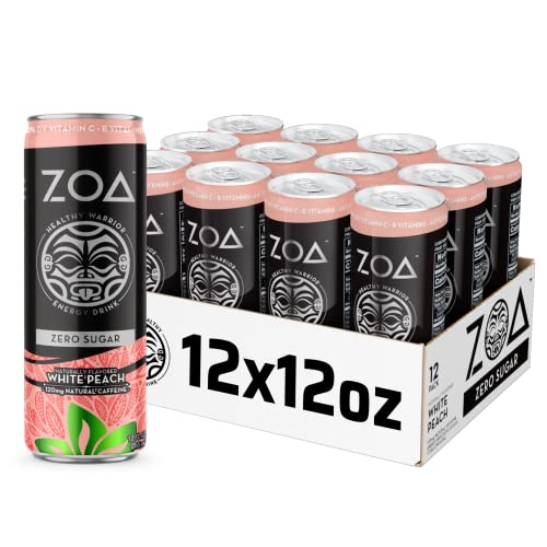 Zoa White Peach Zero Sugar Soda  12 Fl Oz Aluminum Can  0.0% ABV