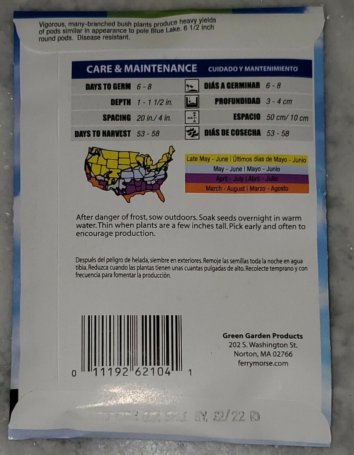 Bean, Garden | NON-GMO | Blue Lake Bush 274 thumbnail