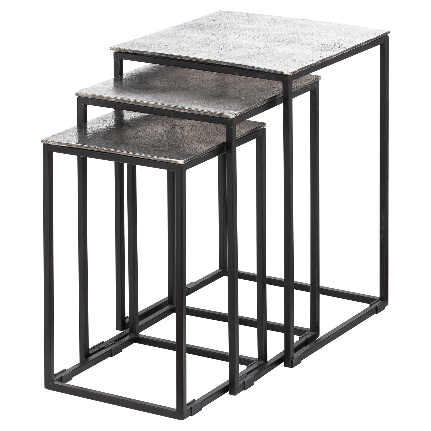 Farrah Collection Silver Nest of Three Tables