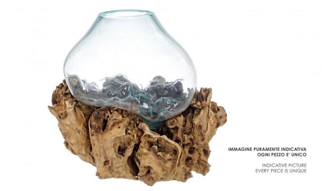 Radice in Legno Naturale Con Vaso 6678 in Legno