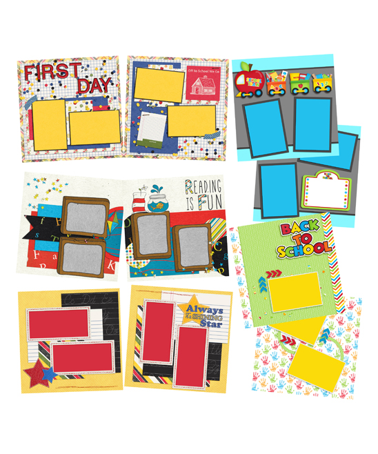 EZ Scrapbooks  Art Paper  - School's in Session Quickpage Scrapbook Set
