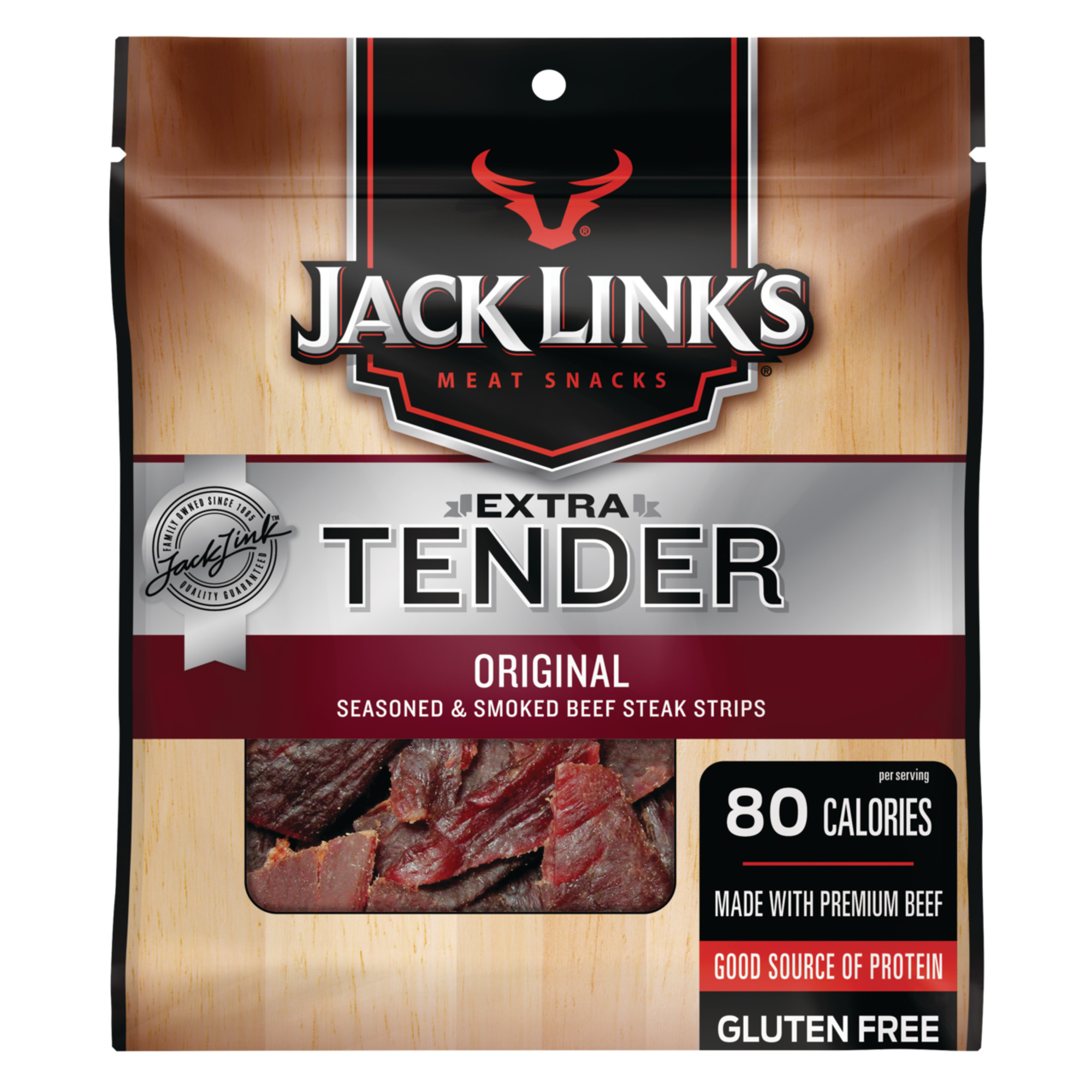 Jack Links, Original Seasoned and Smoked Beef Steak Strips, 2.85 Oz (Case of 12)