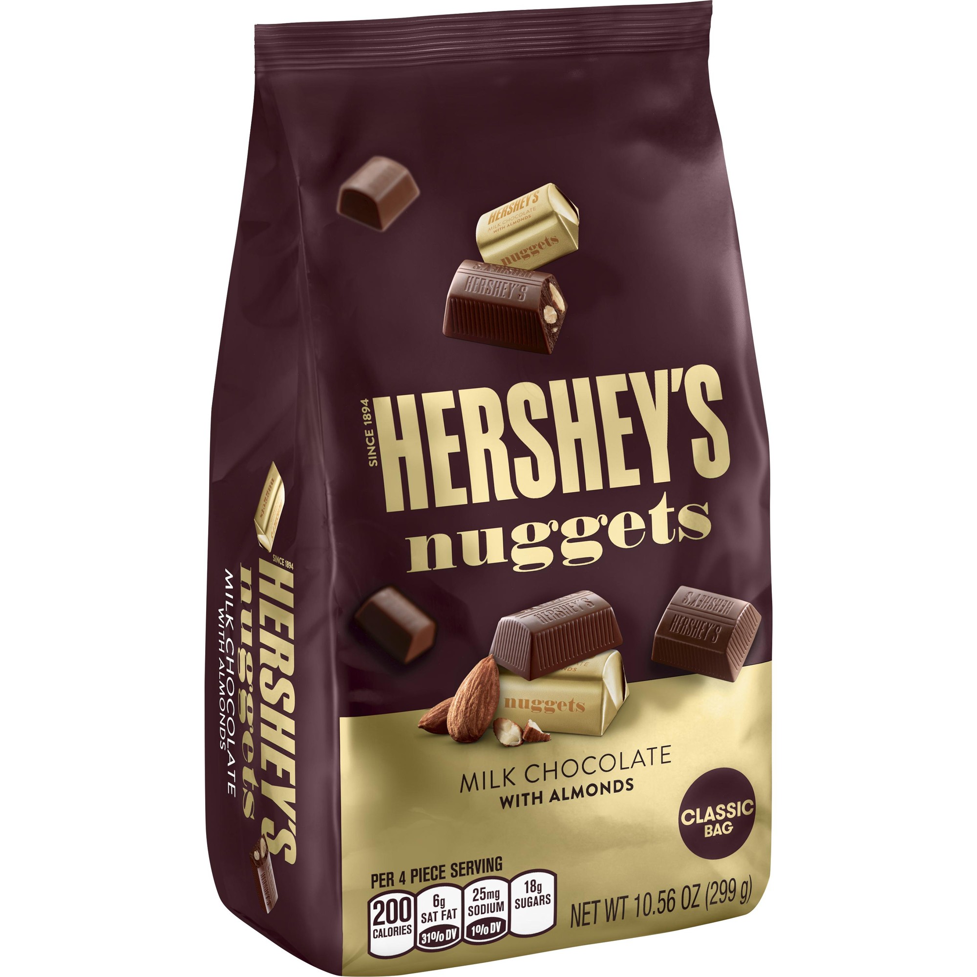 Hershey S Nuggets Milk Chocolate with Almonds  10.56 Oz