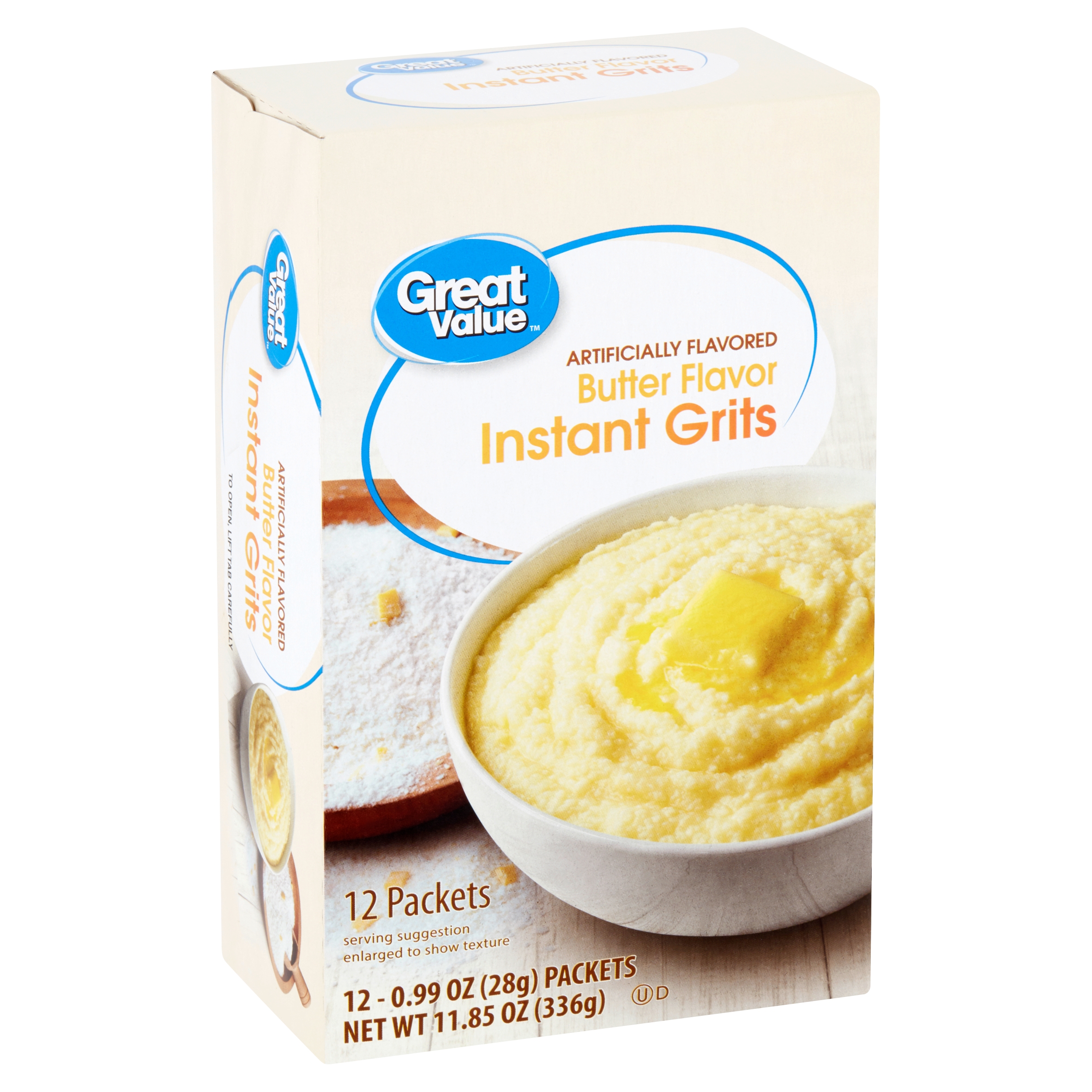 Great Value Butter Flavor Instant Grits, 12 Count Image
