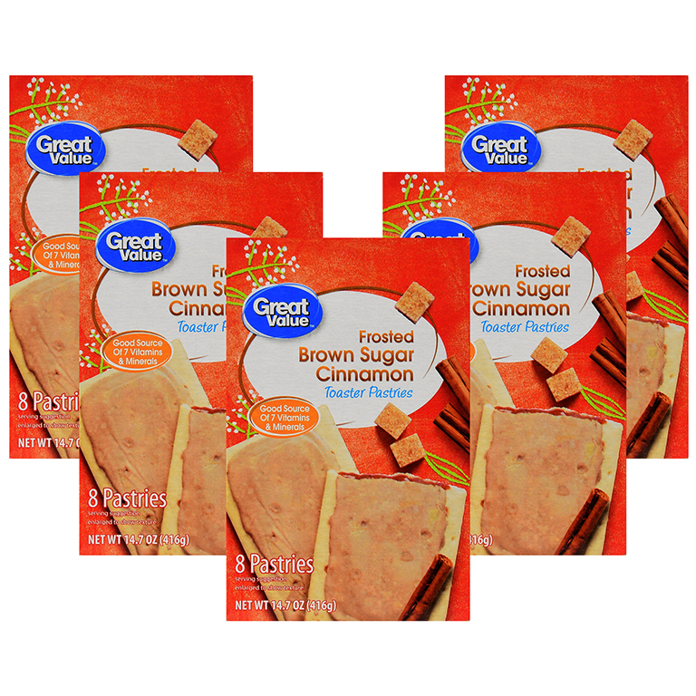 Great Value Frosted Toaster Pastries, Brown Sugar Cinnamon, 14.7 Oz, 8 Count Image