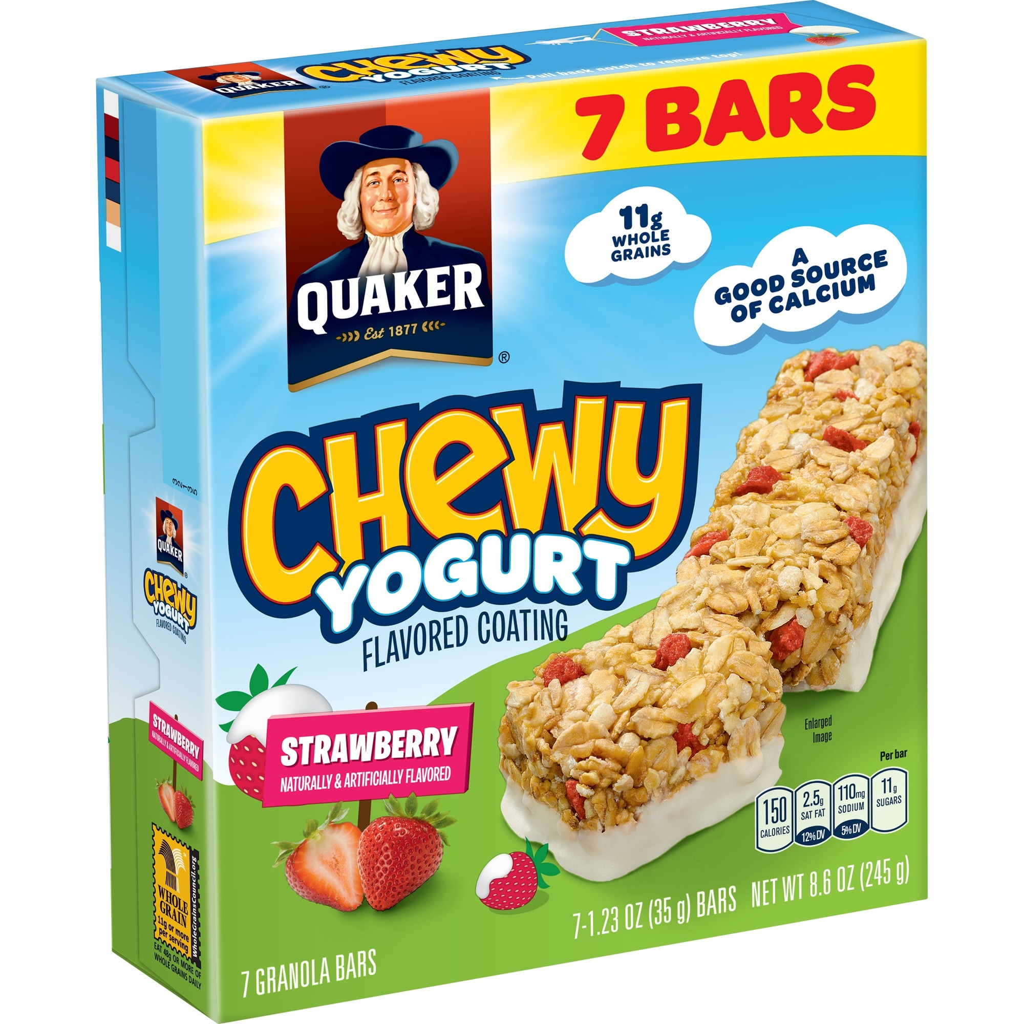 Diet info for STRAWBERRY FLAVORED YOGURT FLAVORED COATING GRANOLA BARS