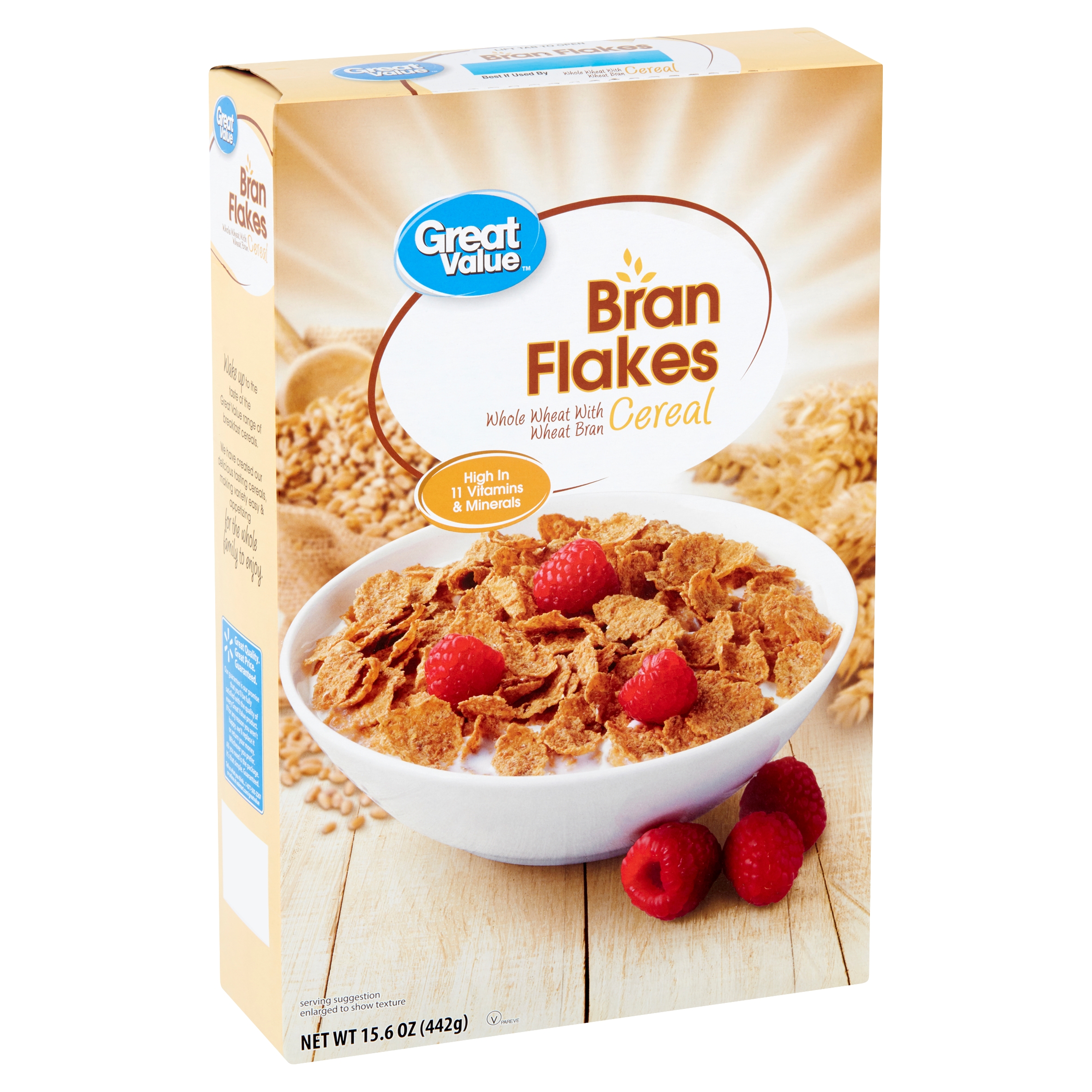 Great Value Bran Flakes Cereal, 15.6 Oz, 2 Pack Image