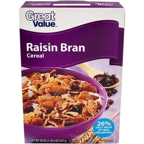 Great Value Raisin Bran Cereal, 20 Oz Image