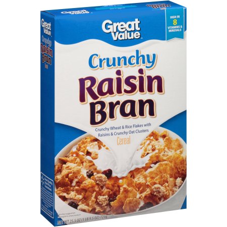 Great Value, Crunchy Raisin Bran Cereal Image
