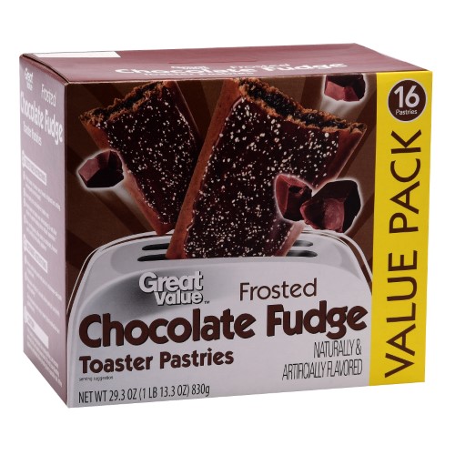 (3 Pack) Great Value Frosted Toaster Pastries, Chocolate Fudge, 29.3 Oz, 16 Count Image