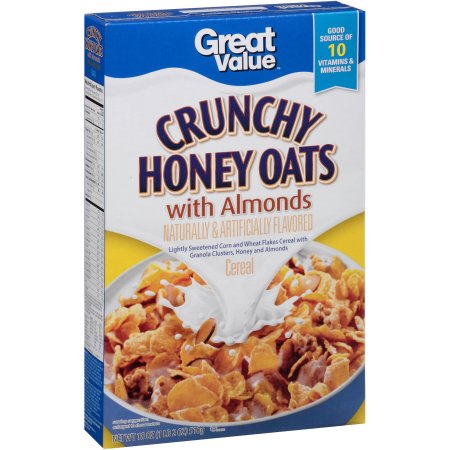 Great Value, Crunchy Honey Oats with Almonds Cereal Image