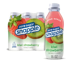 Snapple Zero Sugar Strawberry Kiwi  Bottled Tea Drink  16 Fl Oz  6 Bottles