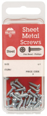 Hillman the Fastener Center Phillips Pan Head Zinc Sheet Metal Screw