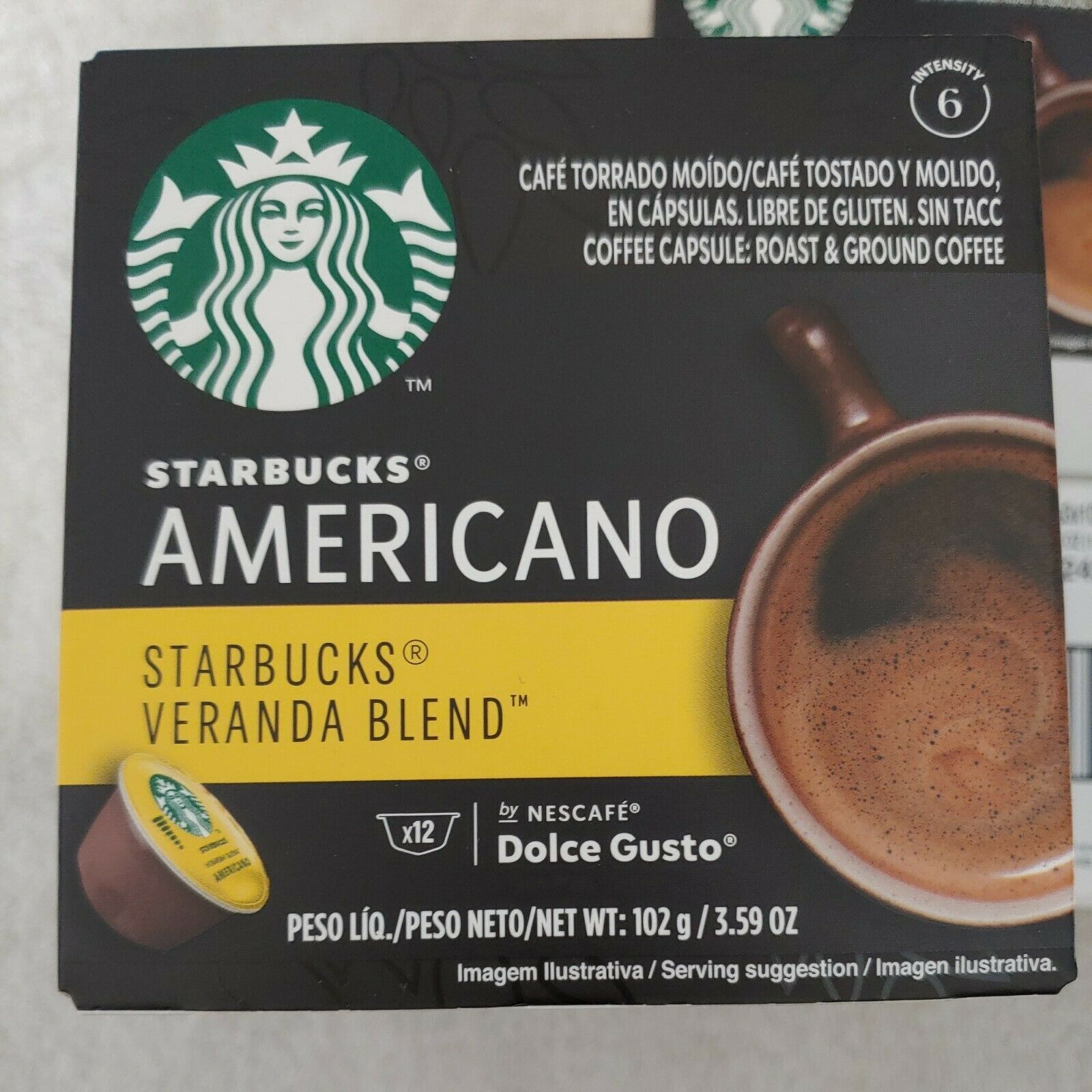 Nescafe Dolce Gusto Americano Coffee 6 Boxes 12 Pods Each by Starbucks BB03/2022 thumbnail
