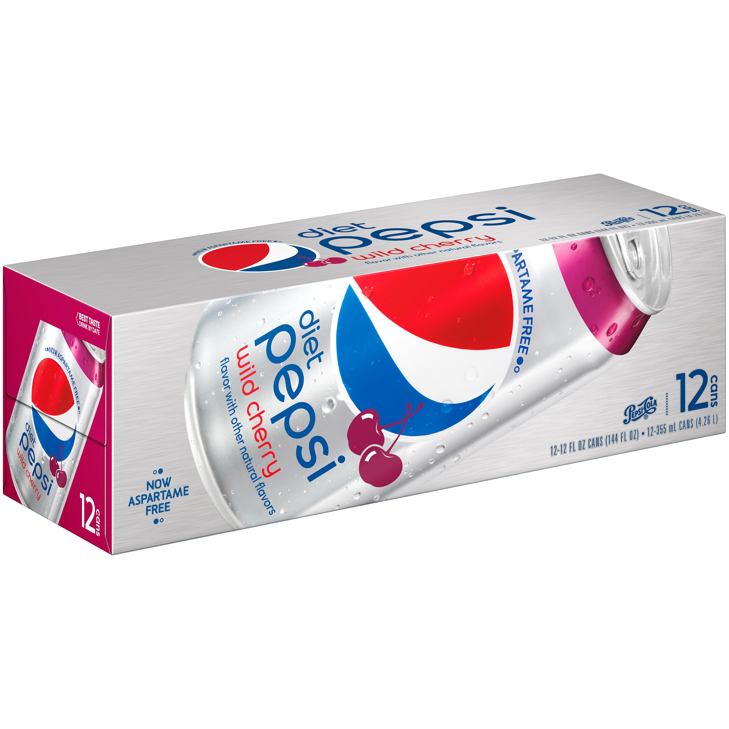 Diet Pepsi Wild Cherry  12 Fl Oz Cans  12 Count