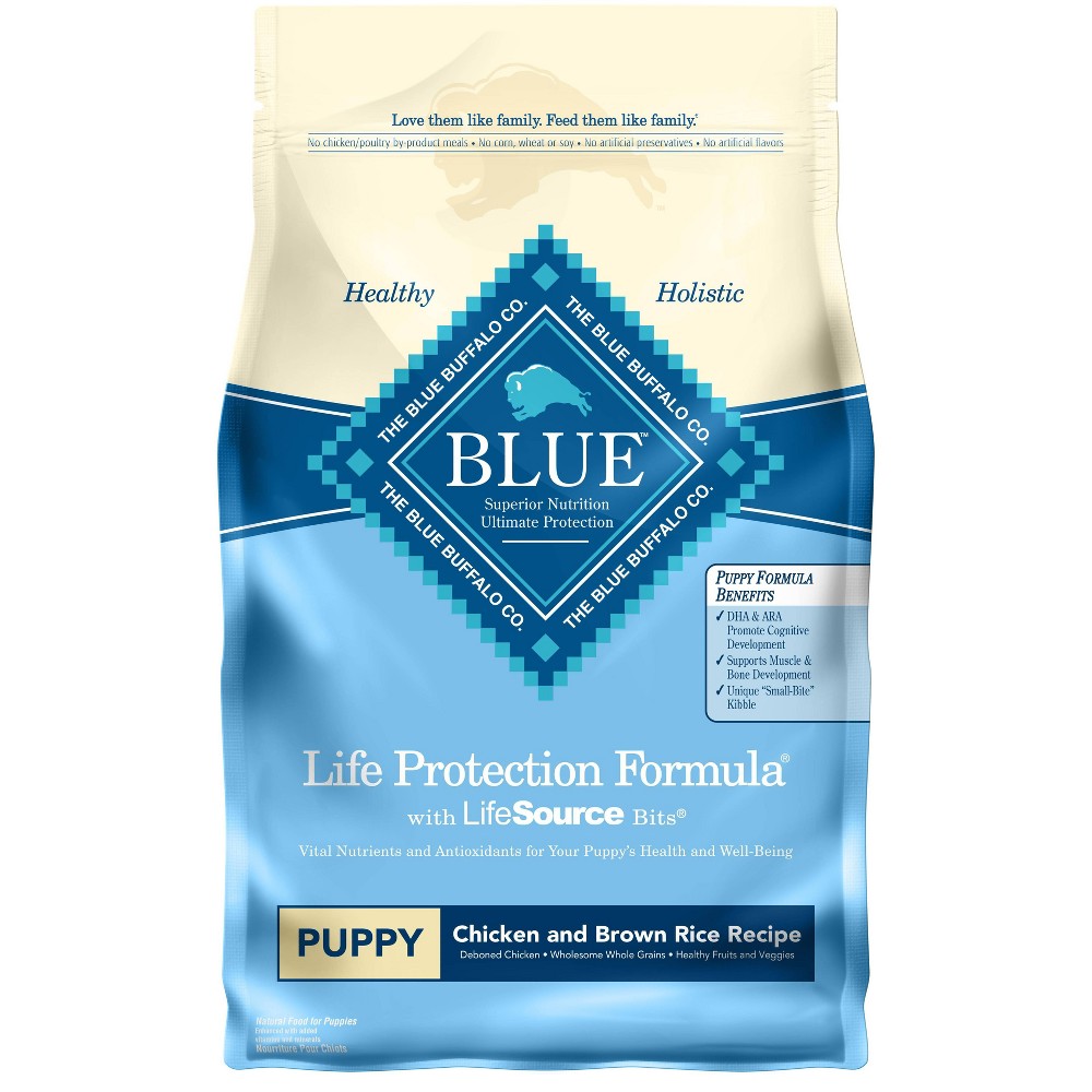 Blue Buffalo Life Protection Formula Chicken and Brown Rice Dry Dog Food for Puppies  Whole Grain  6 Lb. Bag