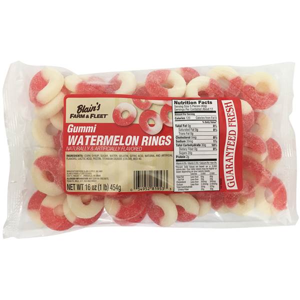 Blain's Farm & Fleet 16 Oz Gummi Watermelon Rings