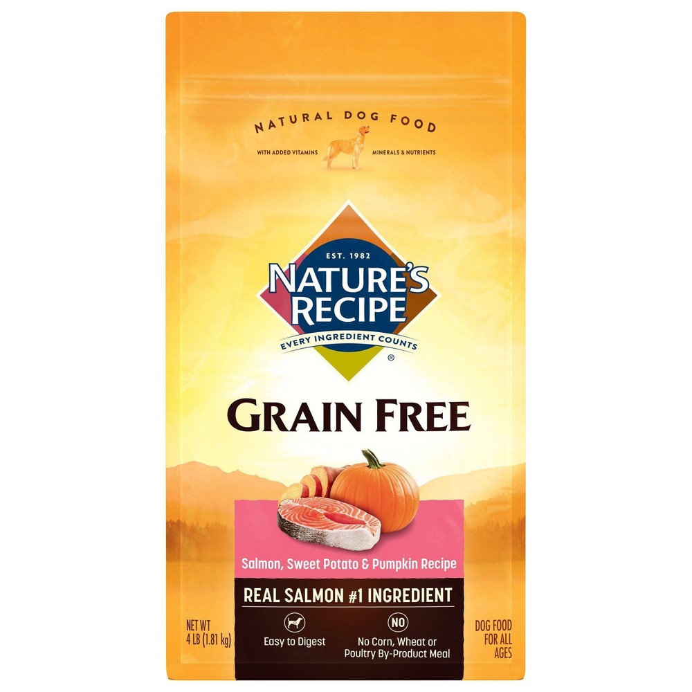 Nature S Recipe Grain Free Salmon  Sweet Potato & Pumpkin Dry Dog Food  4 Lb Bag