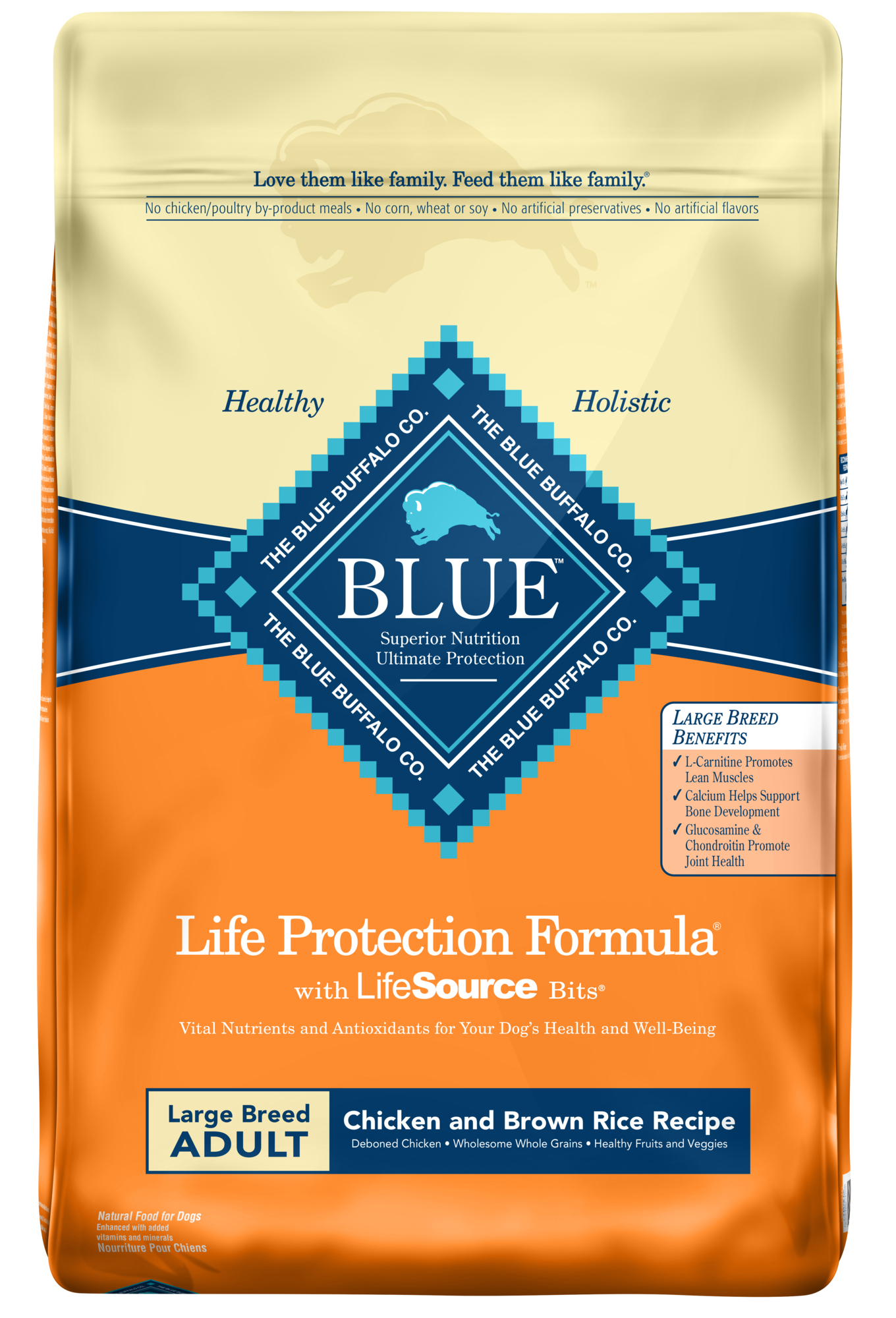 Blue Buffalo Life Protection Formula Large Breed Dry Dog Food  Chicken & Rice  30-lb. Bag