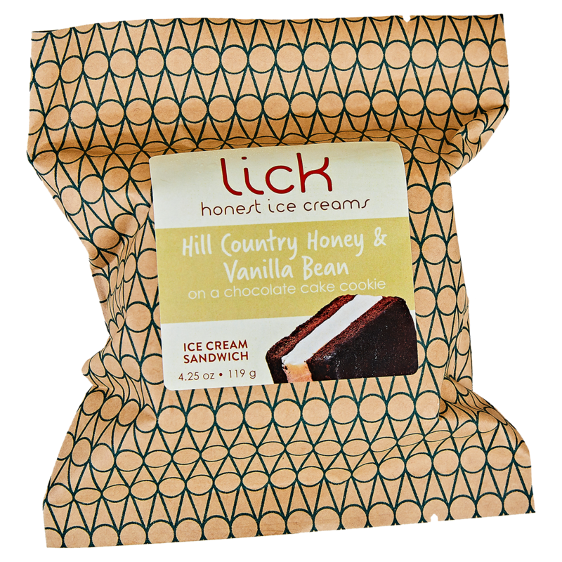 Lick Honest Ice Creams Hill Country Honey & Vanilla Bean Ice Cream Sandwich 4.25oz