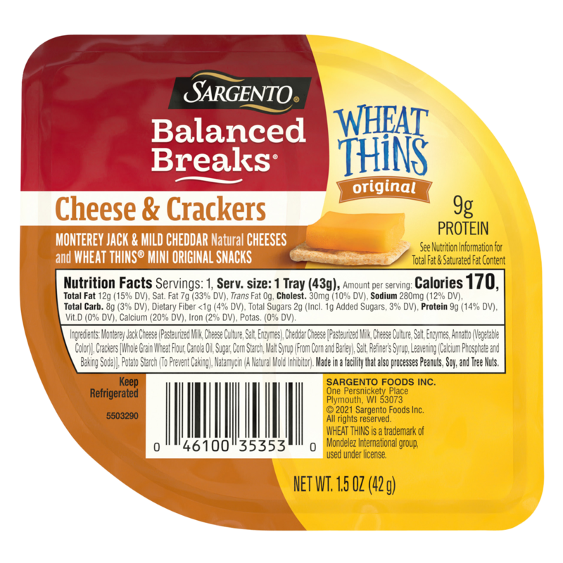 Sargento Balanced Breaks Sharp Monterey Jack & Mild Cheddar with Wheat Thins 1.5oz