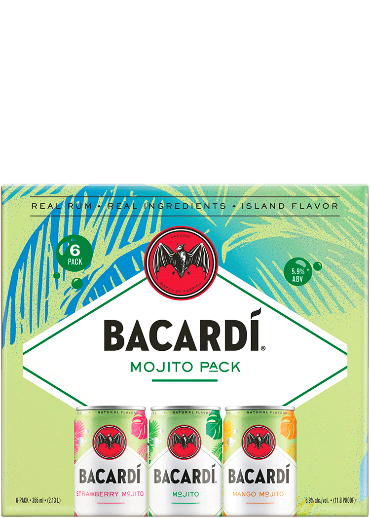Bacardi BACARD Ready-to-Drink Mojito Variety Pack - 6x 12oz Cans
