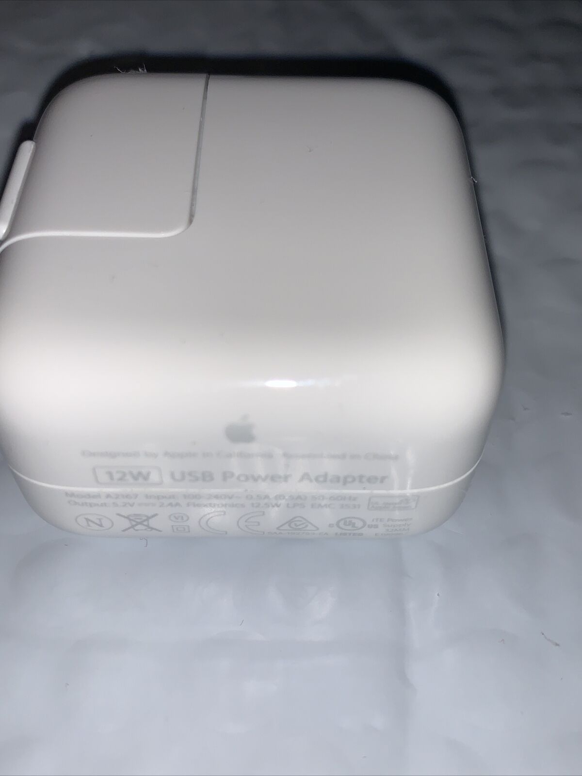 Apple 12W USB Power Adapter Original OEM for (iPhone iPad)- White - A2167